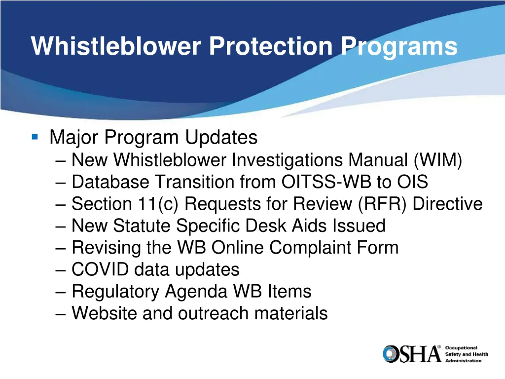 whistleblower protection programs