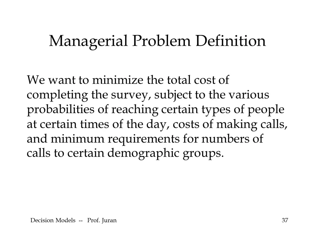 managerial problem definition