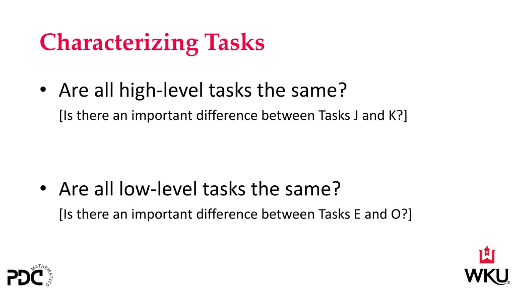 characterizing tasks 2