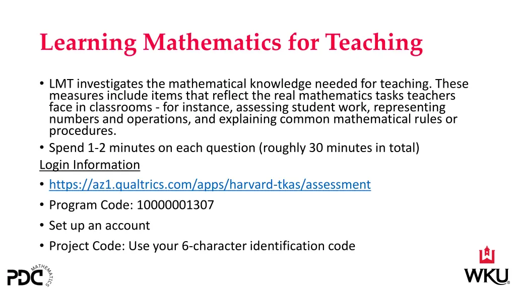 learning mathematics for teaching