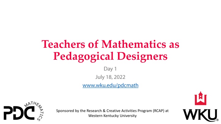 teachers of mathematics as pedagogical designers