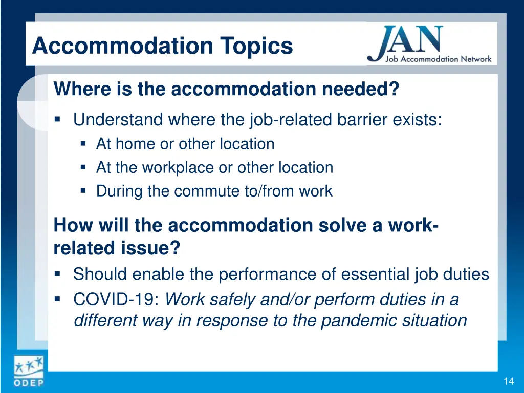 accommodation topics