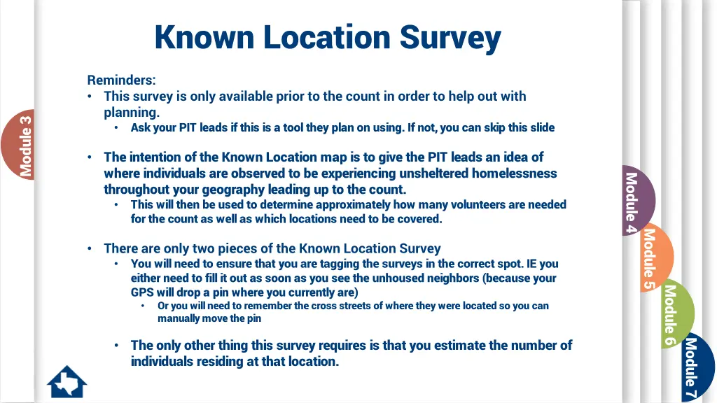 known location survey