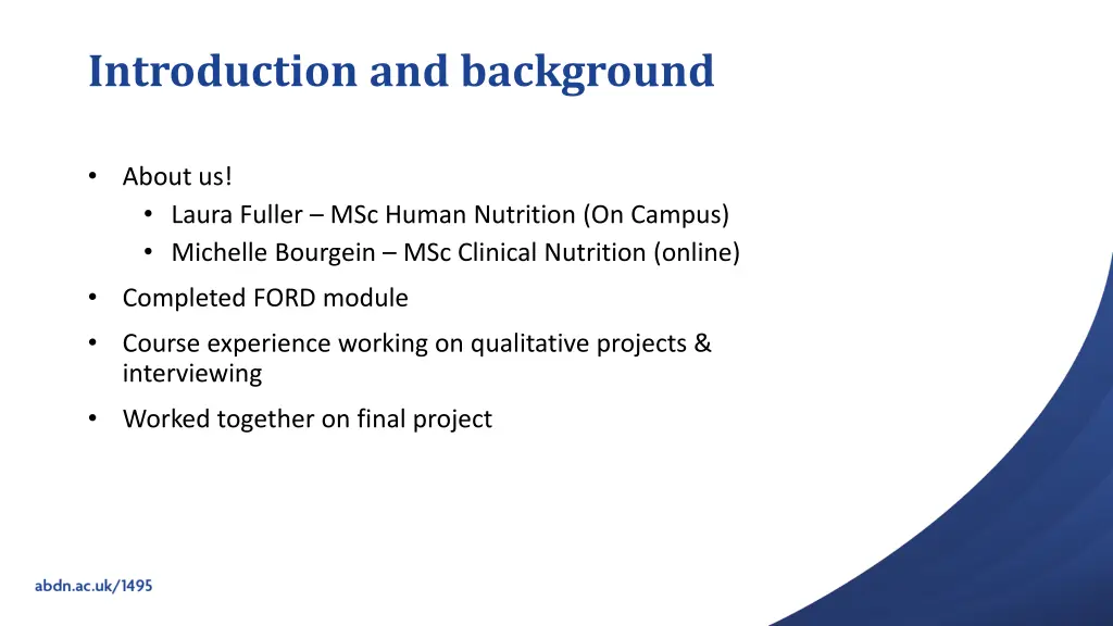 introduction and background