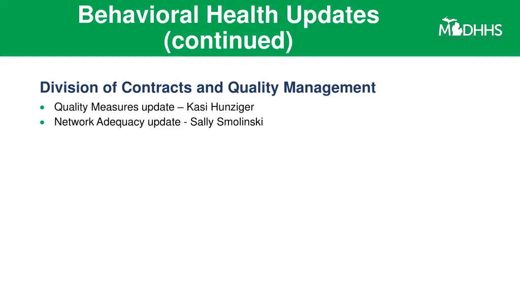 behavioral health updates continued 1