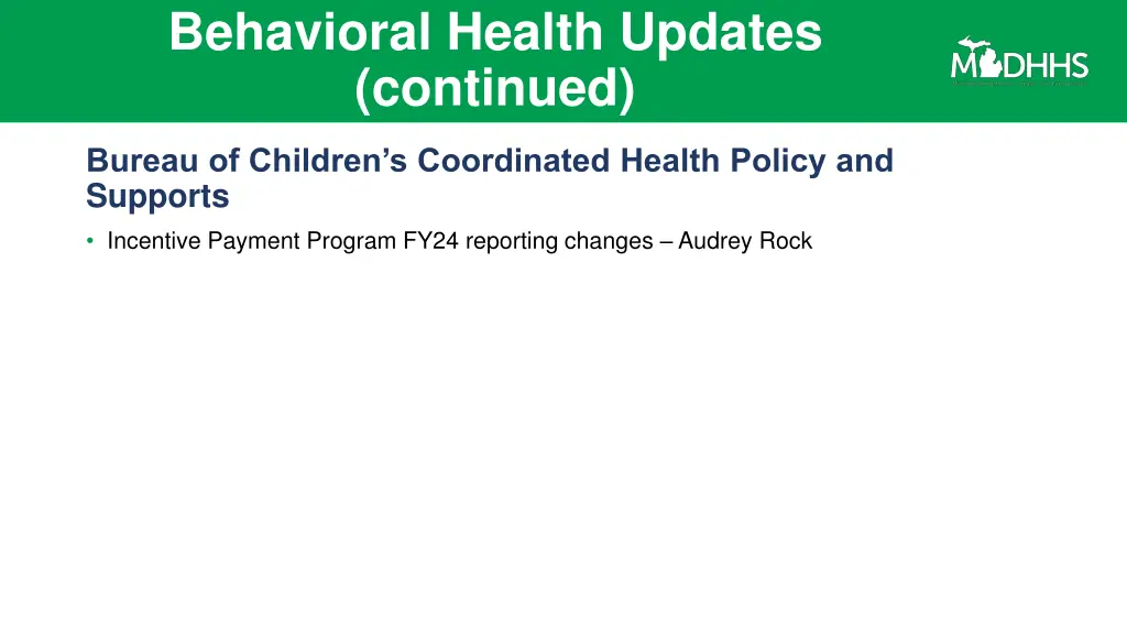behavioral health updates continued 2