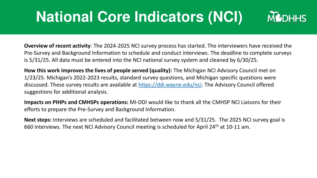 national core indicators nci