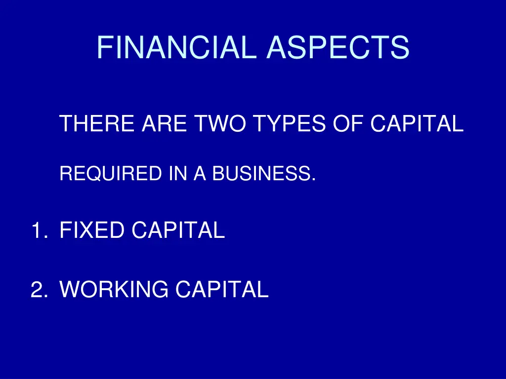 financial aspects