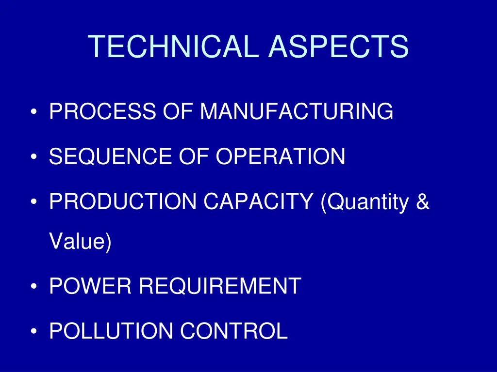technical aspects