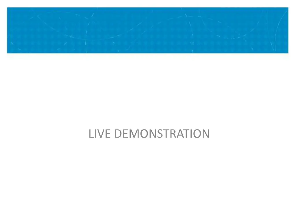 live demonstration