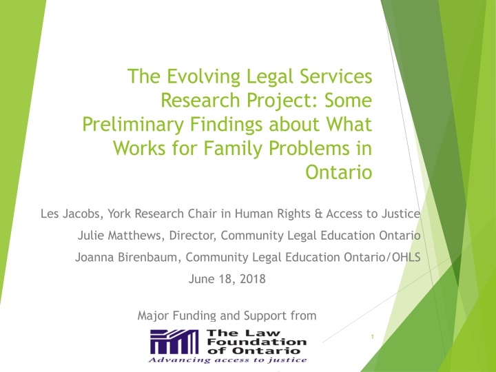 the evolving legal services research project some