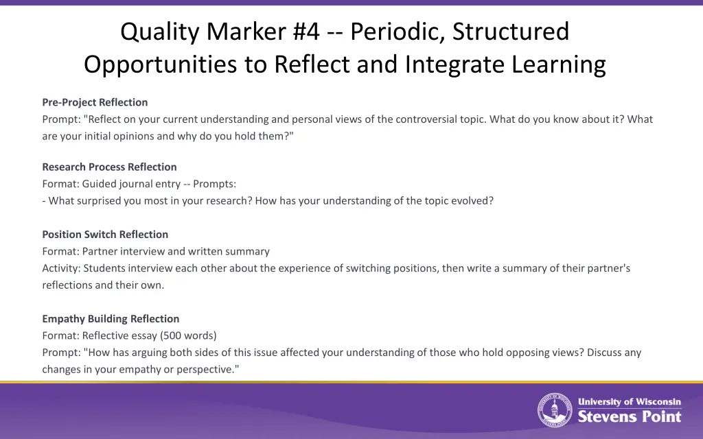 quality marker 4 periodic structured