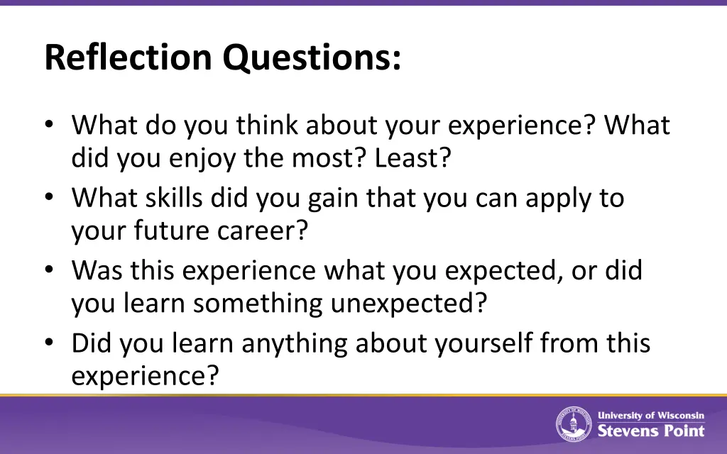 reflection questions