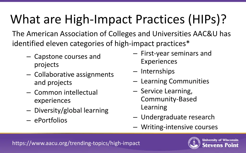 what are high impact practices hips the american