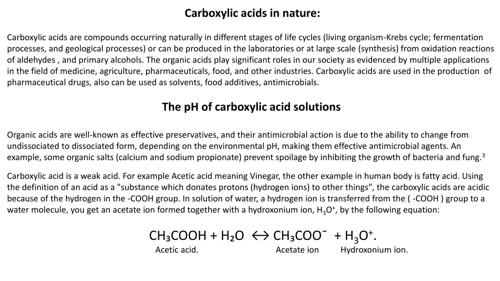 carboxylic acids in nature