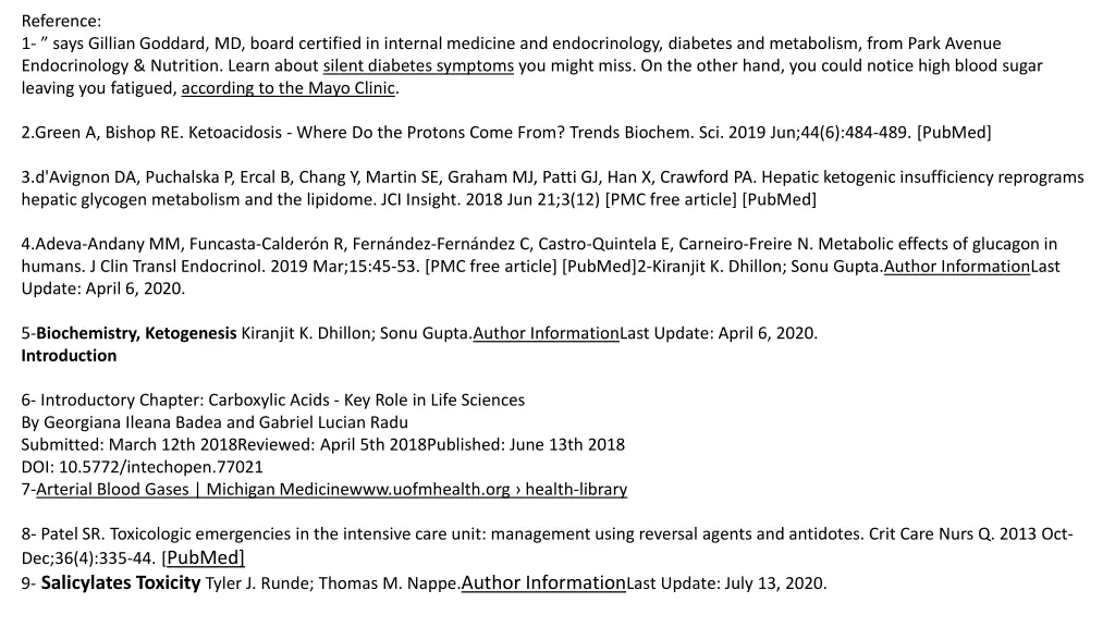 reference 1 says gillian goddard md board