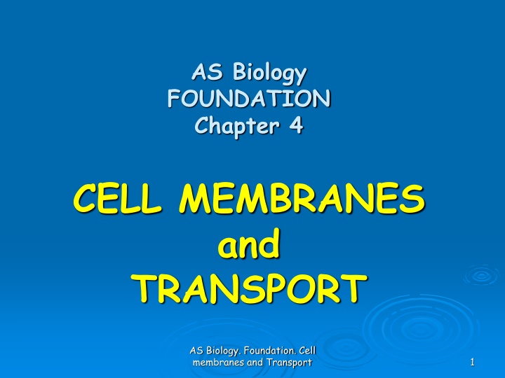 as biology foundation chapter 4