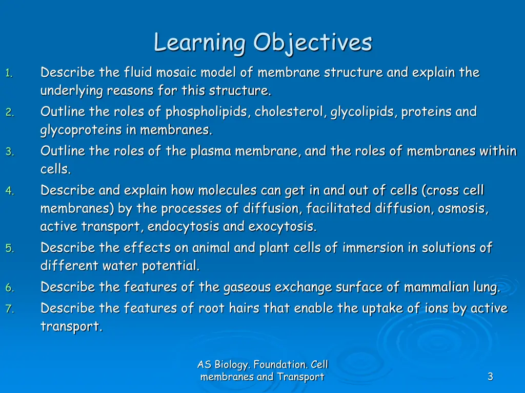 learning objectives