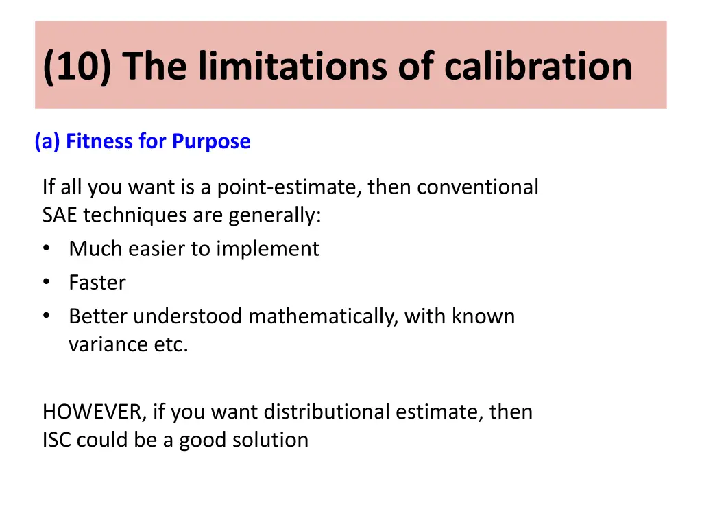 10 the limitations of calibration