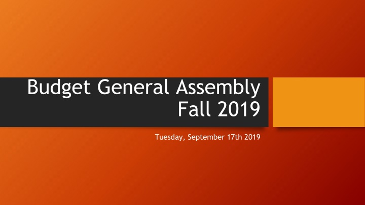 budget general assembly