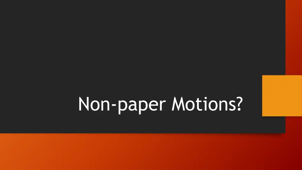 non paper motions