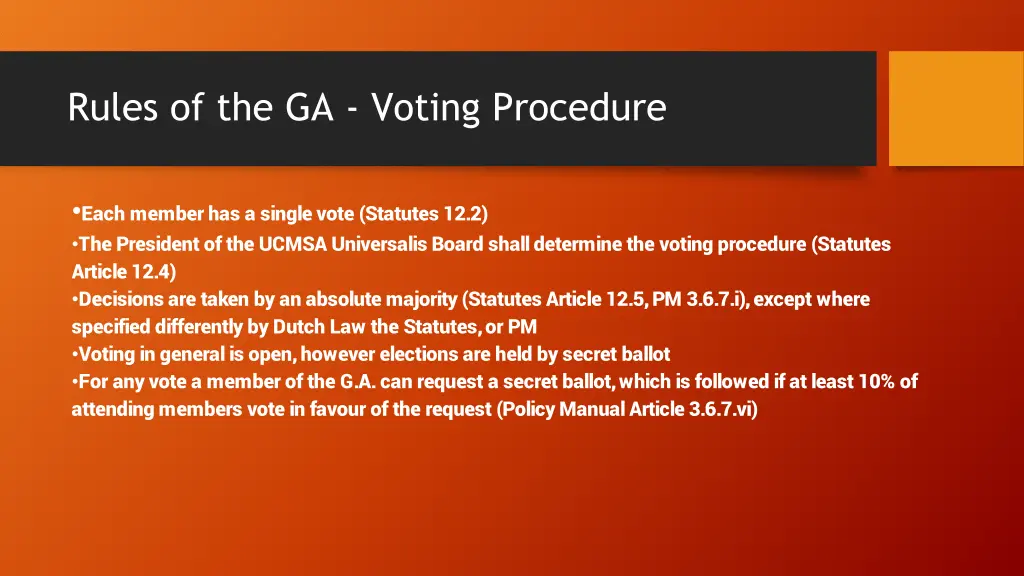 rules of the ga voting procedure