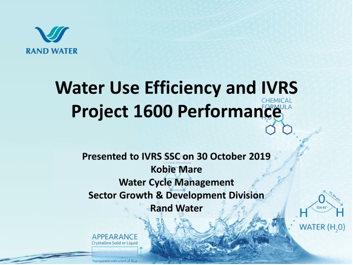 water use efficiency and ivrs project 1600