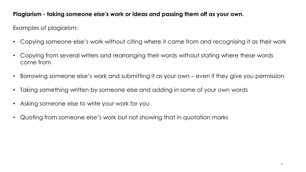 plagiarism taking someone else s work or ideas