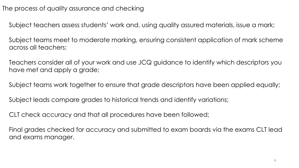 the process of quality assurance and checking