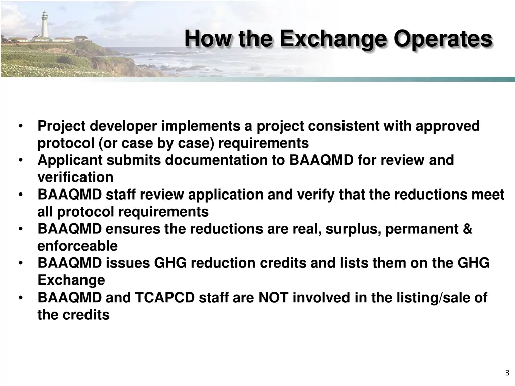 how the exchange operates