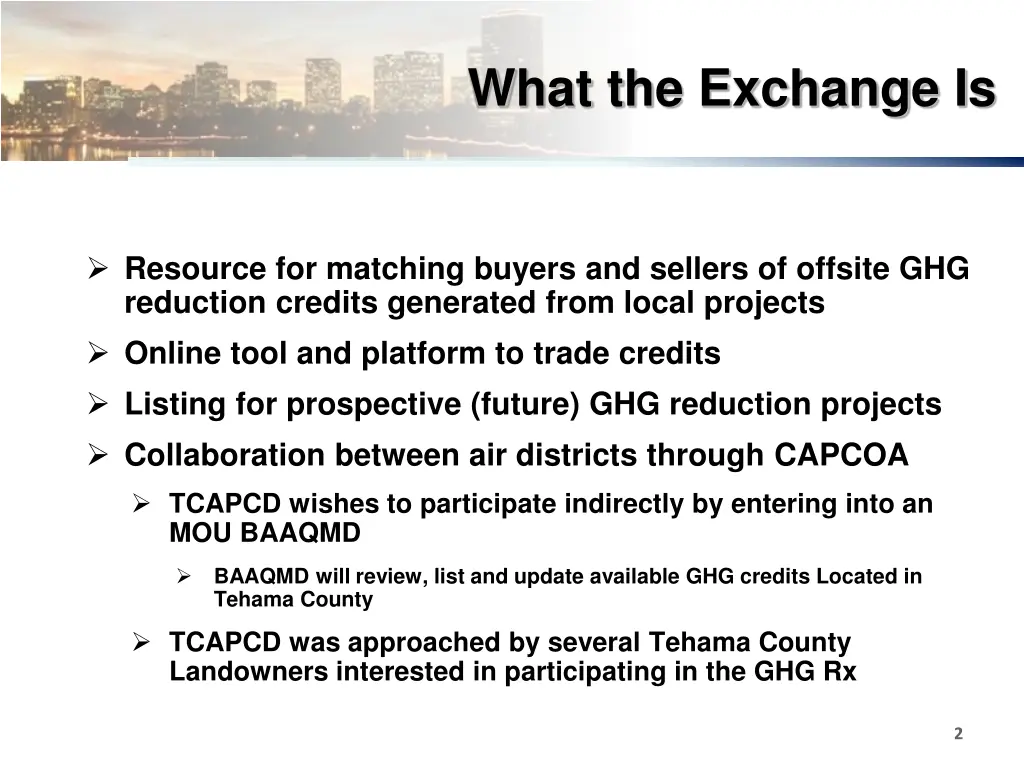 what the exchange is