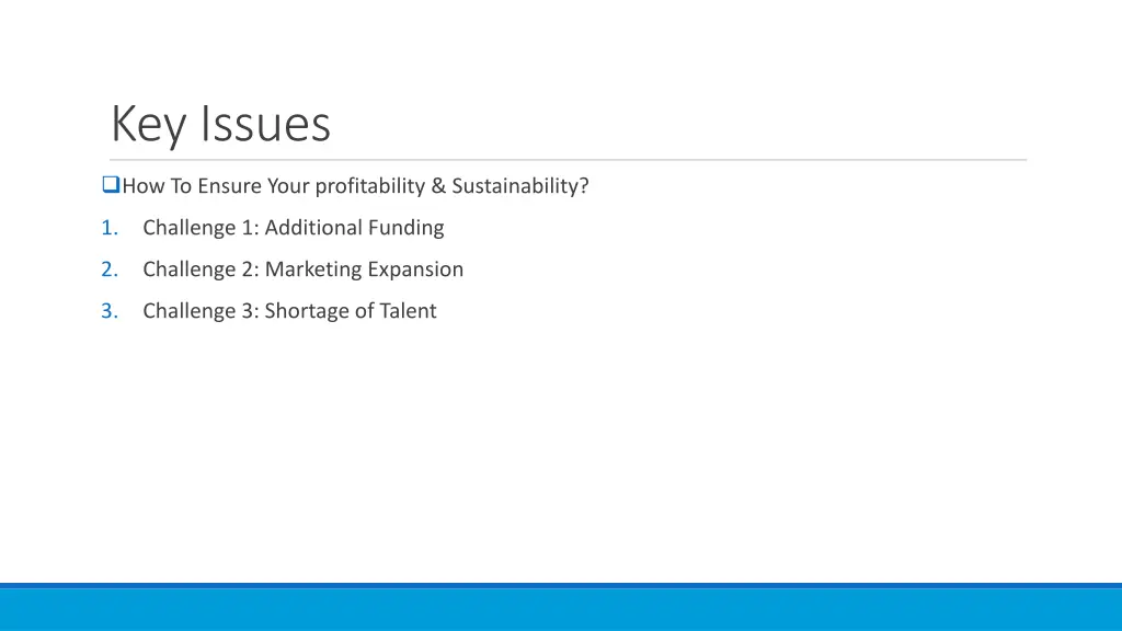key issues