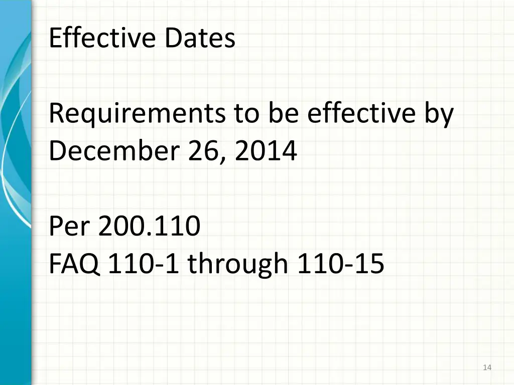 effective dates