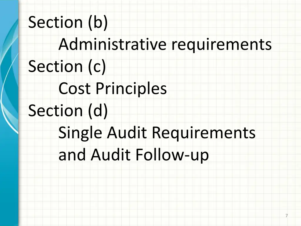 section b administrative requirements section