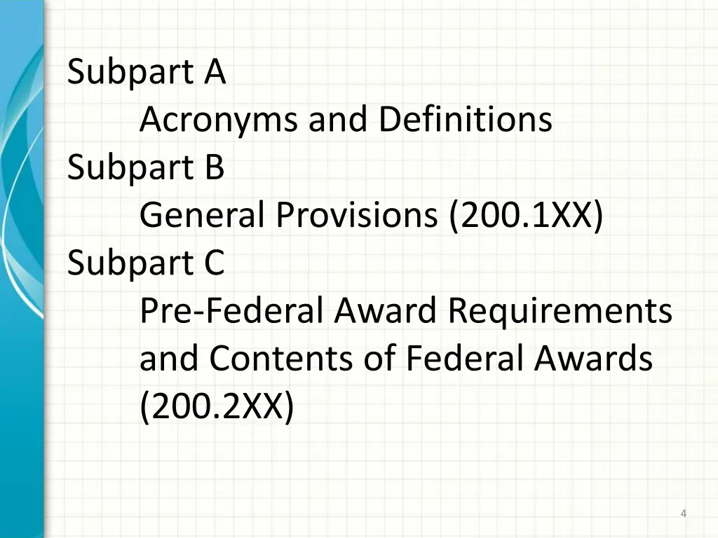 subpart a acronyms and definitions subpart