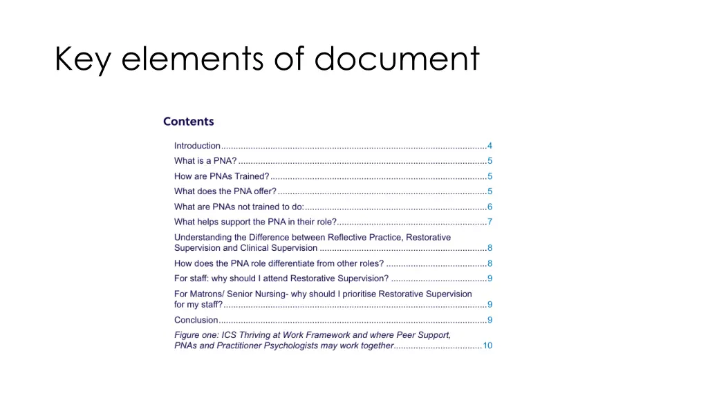 key elements of document