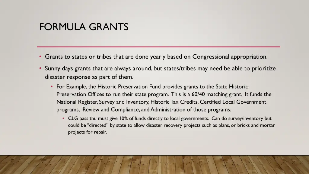 formula grants