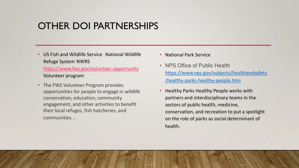 other doi partnerships