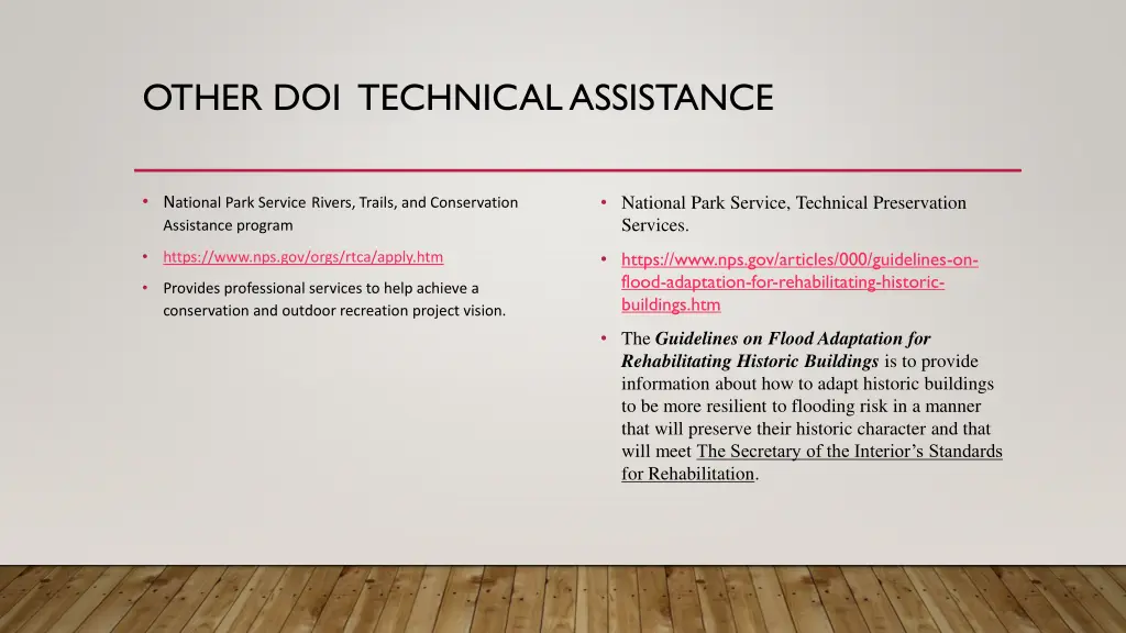 other doi technical assistance