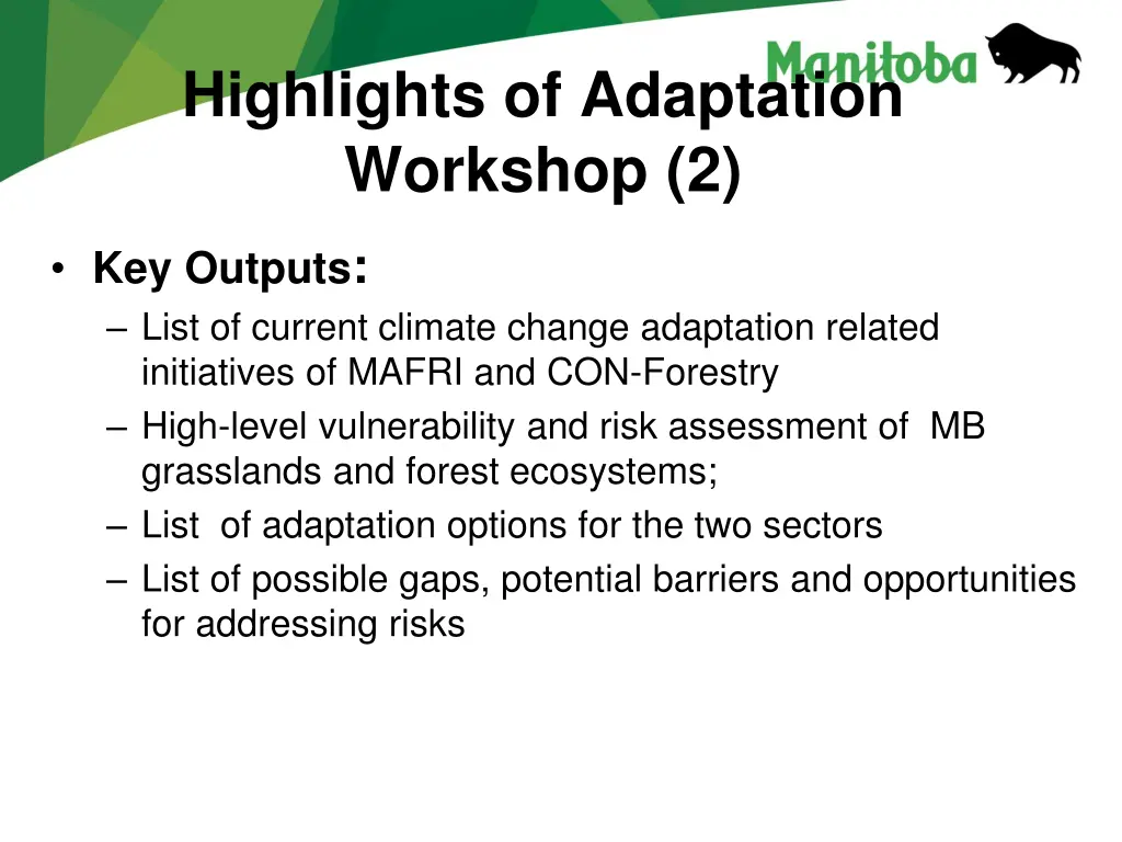 highlights of adaptation workshop 2
