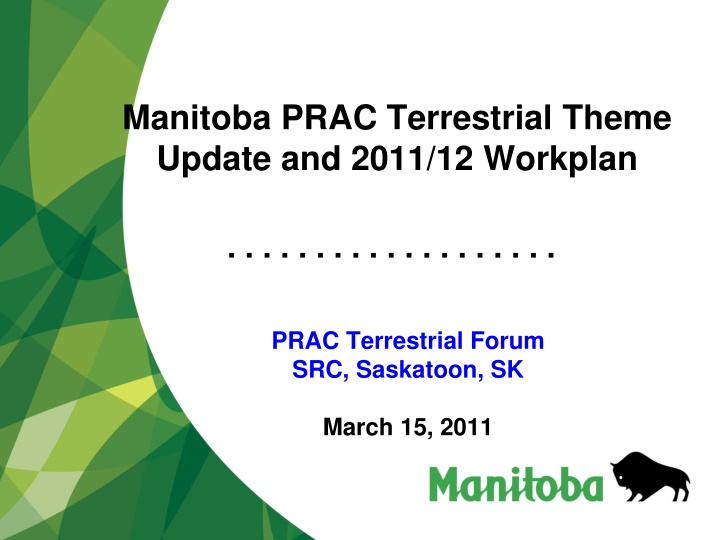 manitoba prac terrestrial theme update and 2011