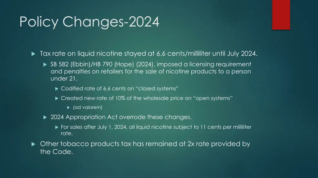 policy changes 2024