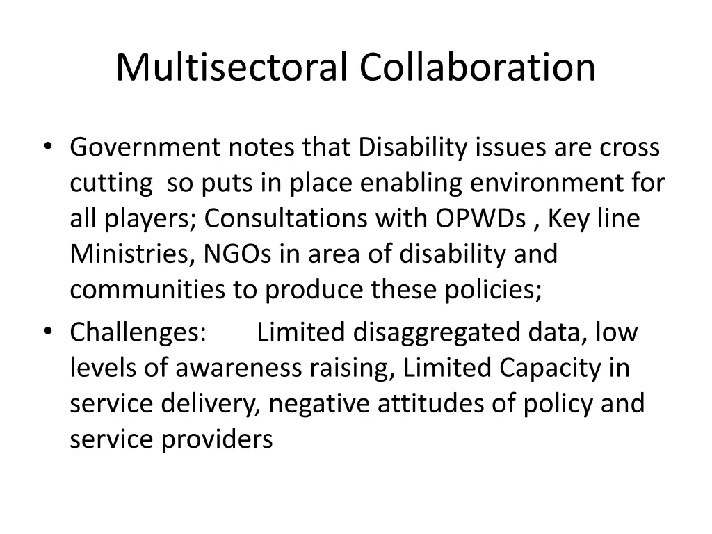 multisectoral collaboration