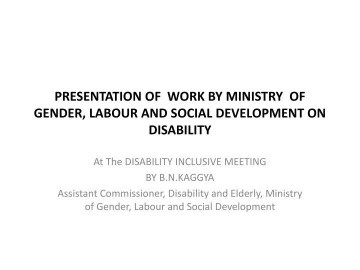 presentation of work by ministry of gender labour