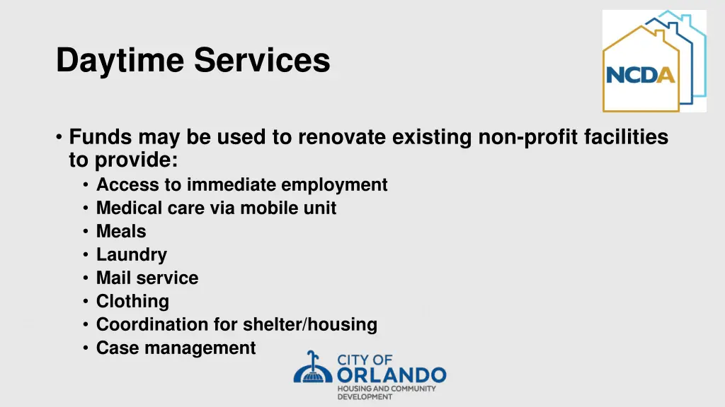 daytime services