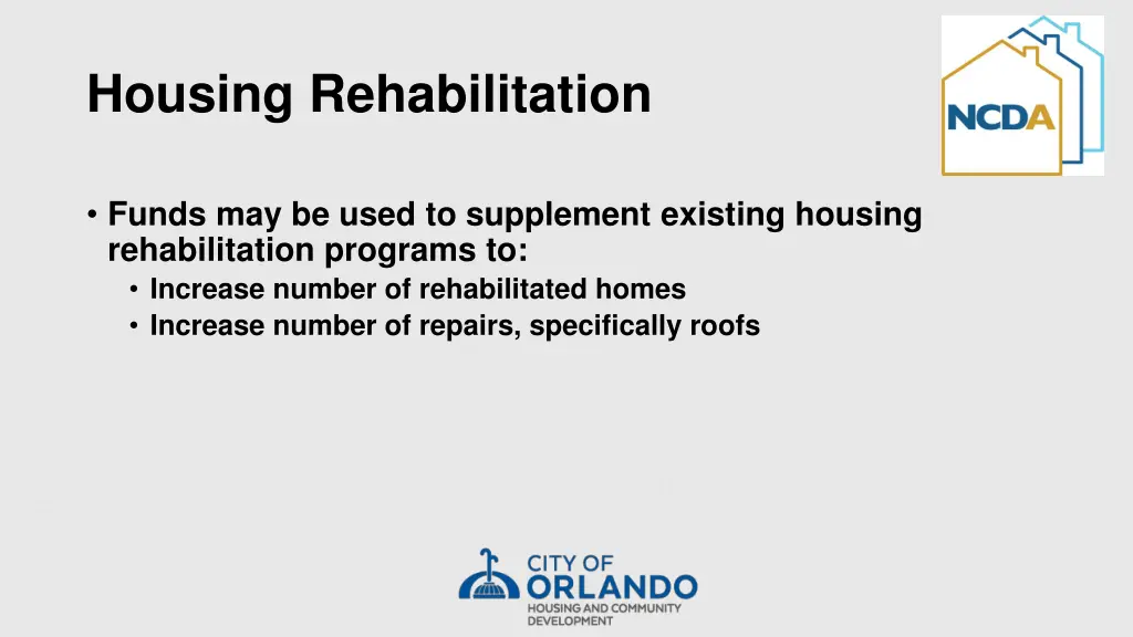housing rehabilitation