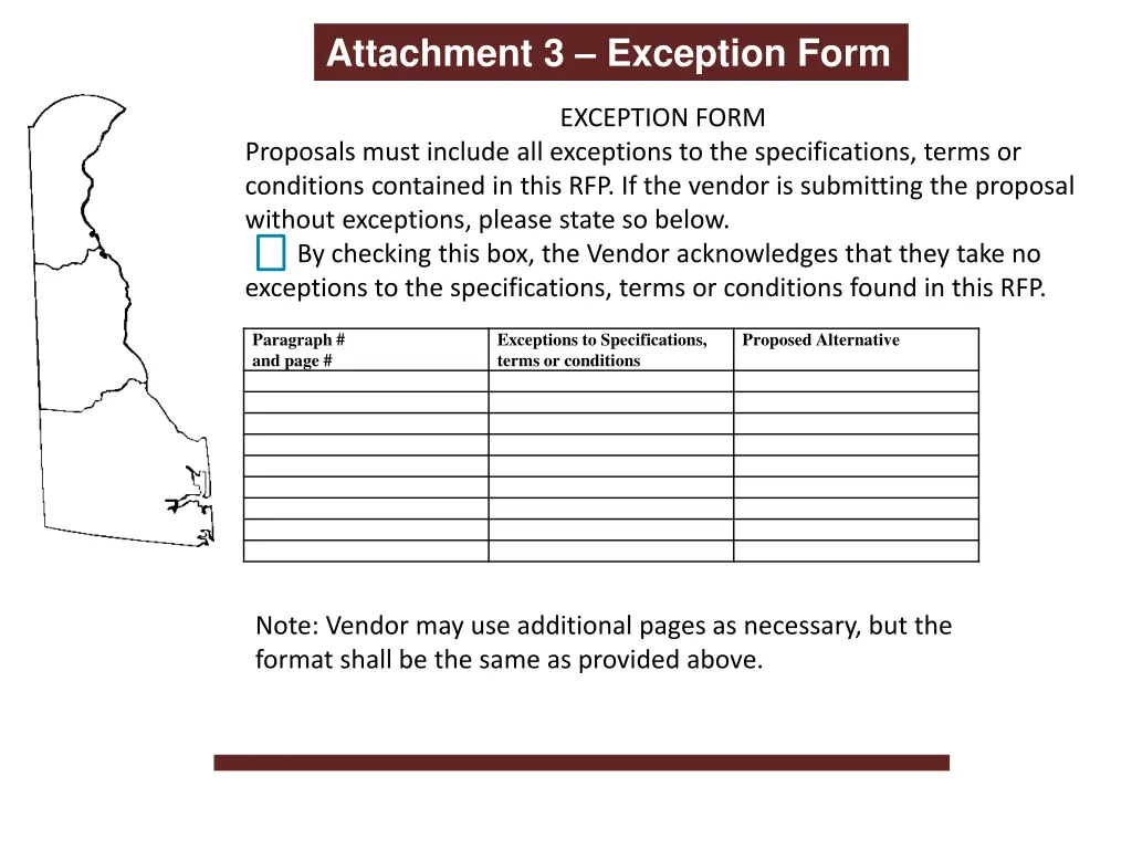 attachment 3 exception form