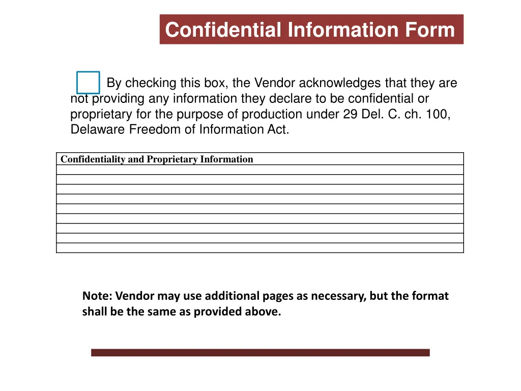 confidential information form