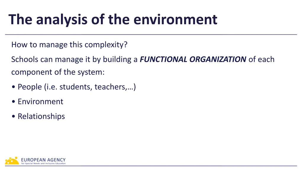 the analysis of the environment