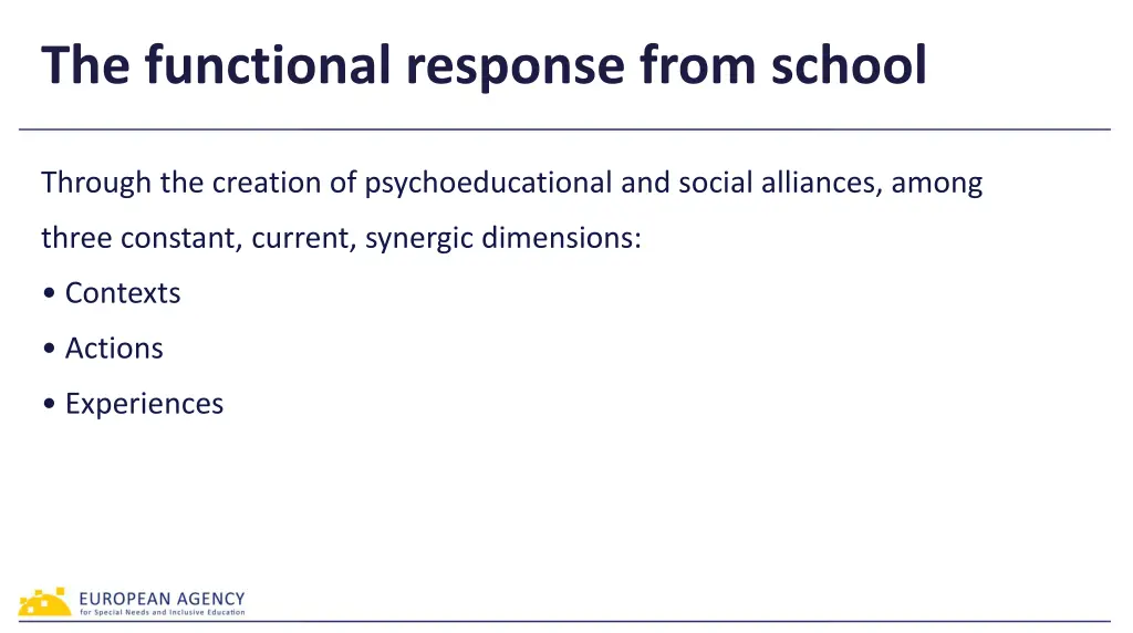 the functional response from school